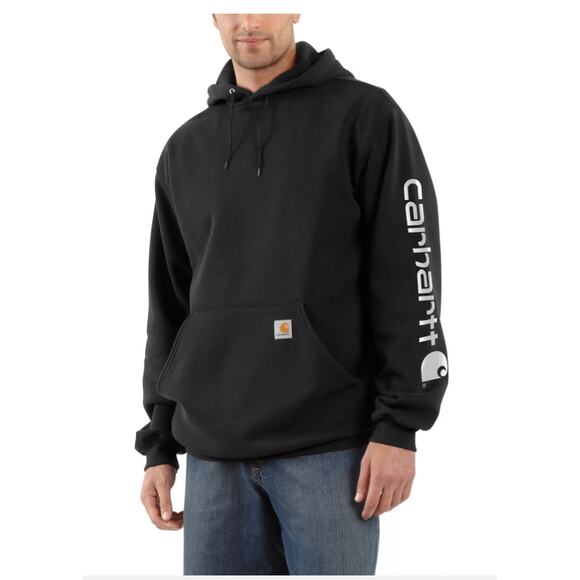 Carhartt Black Hooded Sweatshirt - Size Small Tall - Picture 1 of 5